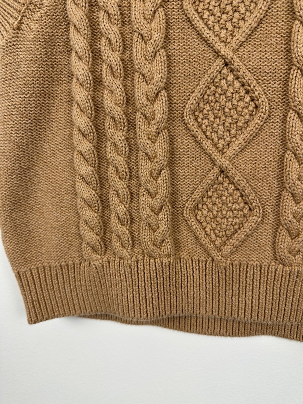 J. Crew Cable Knit Sweater Vest Brown Size M - Picture 3 of 5